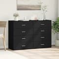 Miniatyrbilde 2 av 11: vidaXL Skjenker 2 stk svart 60x39x80 cm konstruert tre