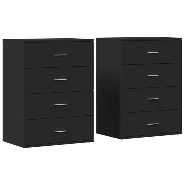 vidaXL Skjenker 2 stk svart 60x39x80 cm konstruert tre