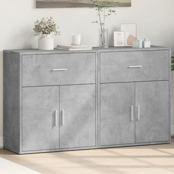 vidaXL Senkit 2 kpl betoninharmaa 60x31x70 cm tekninen puu