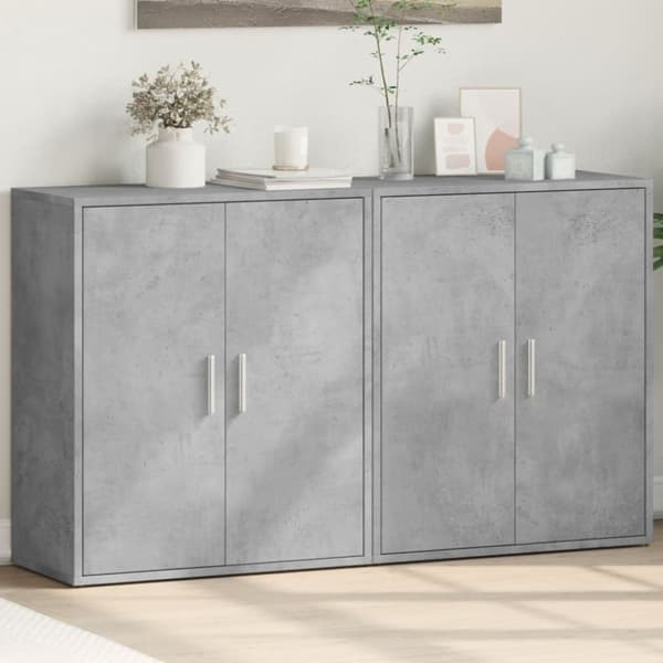 vidaXL Senkit 2 kpl betoninharmaa 60x31x70 cm tekninen puu