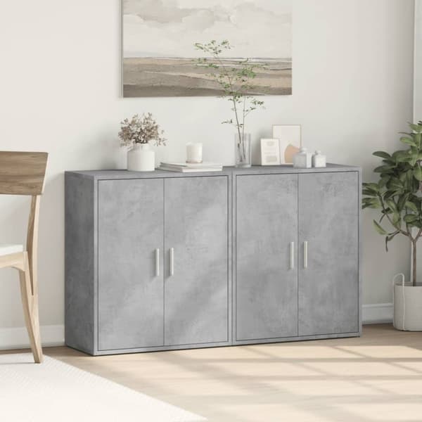vidaXL Senkit 2 kpl betoninharmaa 60x31x70 cm tekninen puu