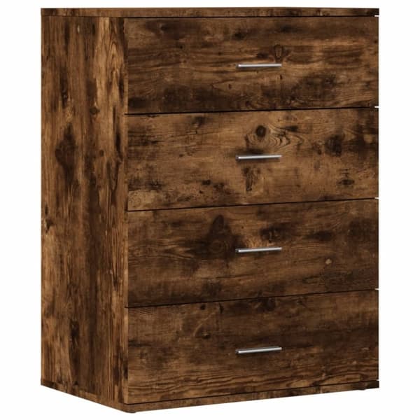 vidaXL Skänkar 2 st rökfärgad ek 60x39x80 cm konstruerat trä