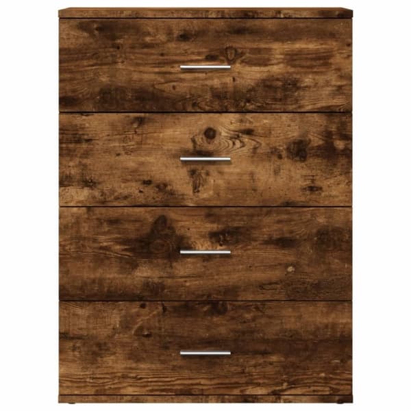 vidaXL Skänkar 2 st rökfärgad ek 60x39x80 cm konstruerat trä