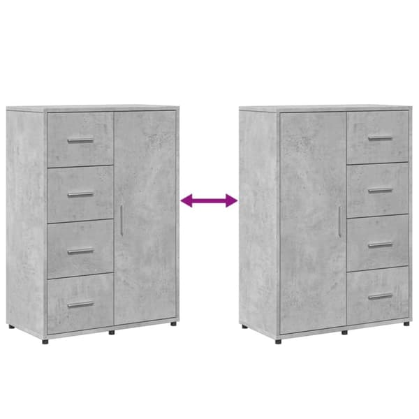 vidaXL Skjenk betonggrå 60x31x84 cm konstruert tre