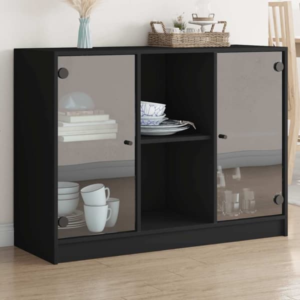 vidaXL Skjenk svart 102x37x75,5 cm konstruert tre
