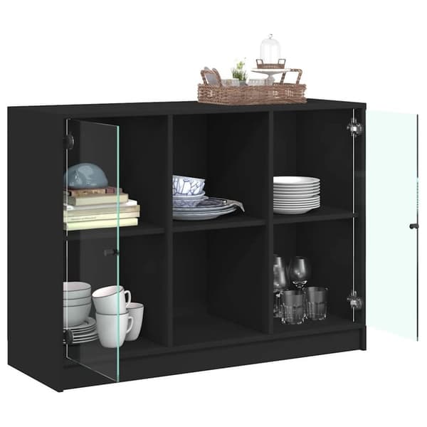 vidaXL skænk 102x37x75,5 cm konstrueret træ sort