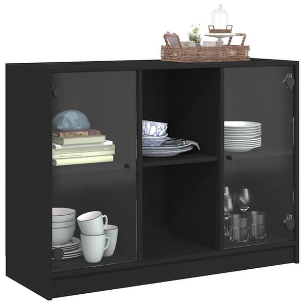vidaXL skænk 102x37x75,5 cm konstrueret træ sort
