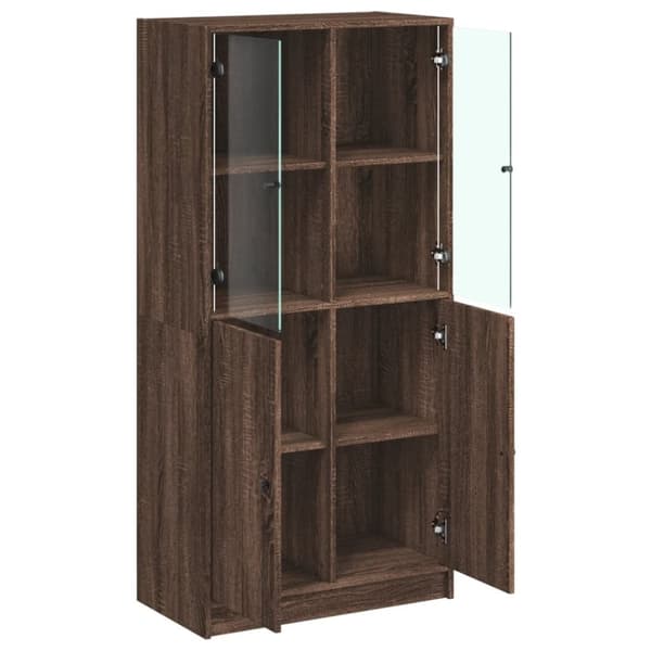 vidaXL skab med låger 68x37x142 cm konstrueret træ brun egetræsfarve