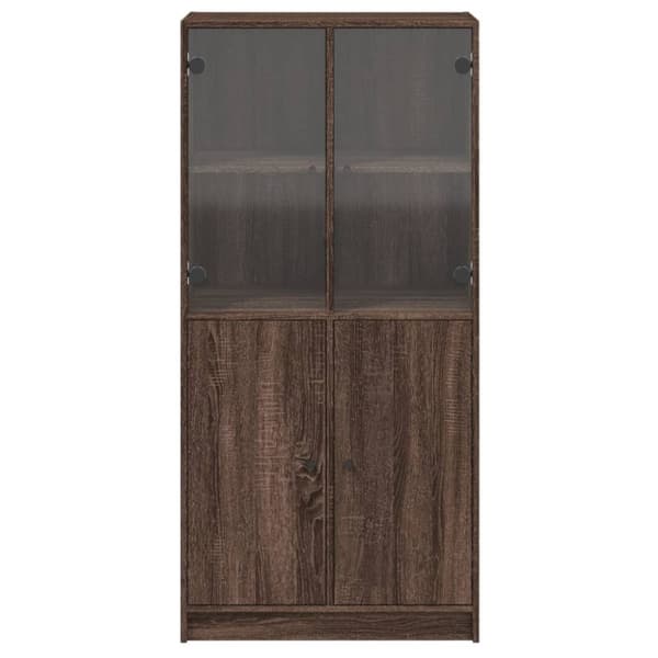 vidaXL skab med låger 68x37x142 cm konstrueret træ brun egetræsfarve