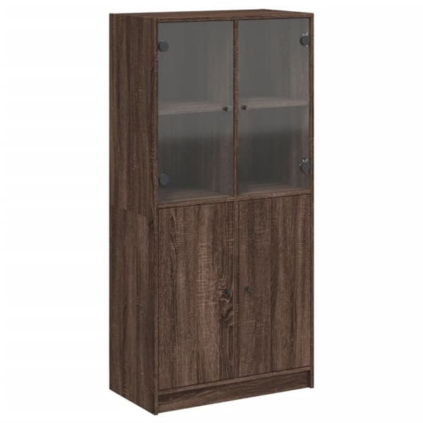 vidaXL skab med låger 68x37x142 cm konstrueret træ brun egetræsfarve