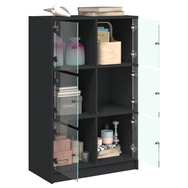 vidaXL Highboard med dører svart 68x37x109 cm konstruert tre