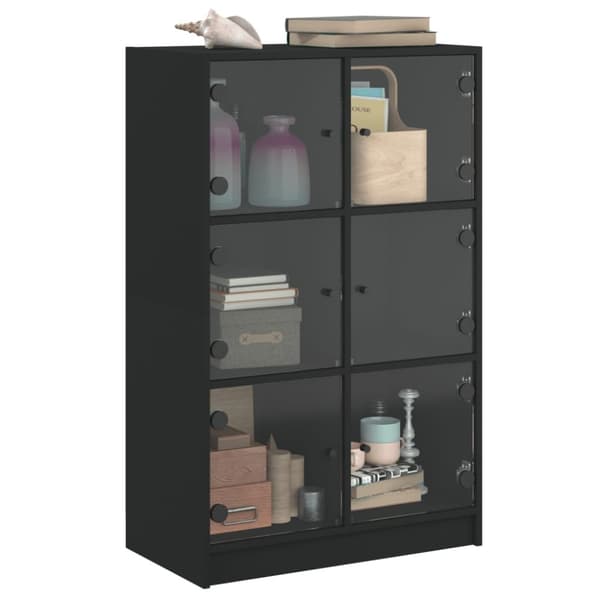 vidaXL Highboard med dører svart 68x37x109 cm konstruert tre