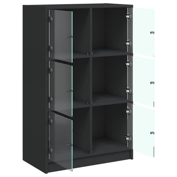 vidaXL Highboard med dører svart 68x37x109 cm konstruert tre