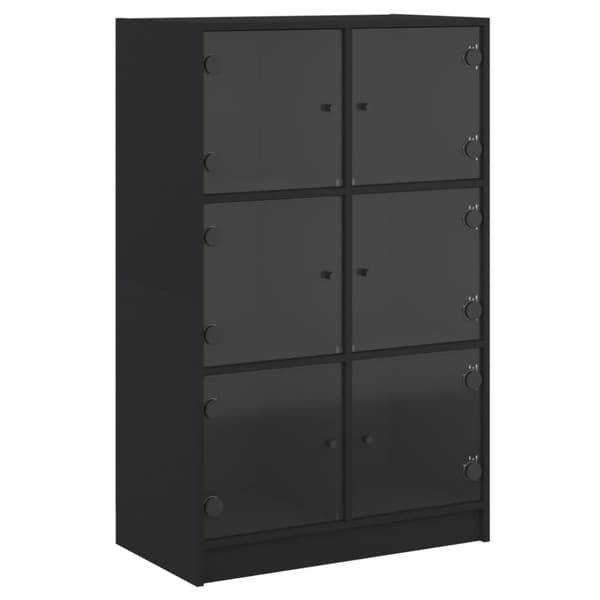 vidaXL skab med låger 68x37x109 cm konstrueret træ sort