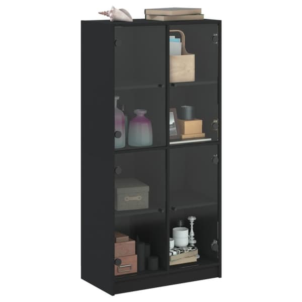 vidaXL Highboard med dører svart 68x37x142 cm konstruert tre