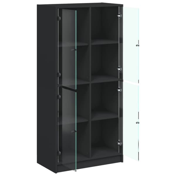 vidaXL Highboard med dører svart 68x37x142 cm konstruert tre