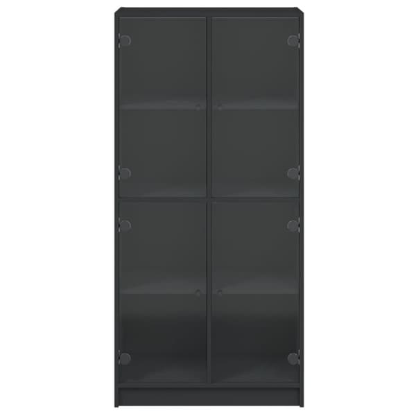 vidaXL Highboard med dører svart 68x37x142 cm konstruert tre