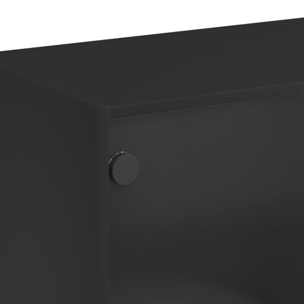 vidaXL Highboard med dører svart 68x37x142 cm konstruert tre