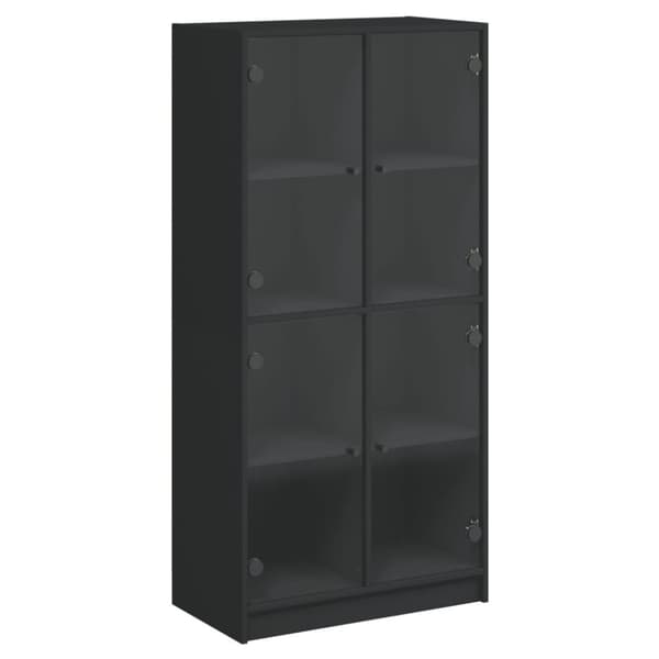 vidaXL Highboard med dører svart 68x37x142 cm konstruert tre
