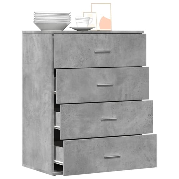 vidaXL Senkki betoninharmaa 60x39x80 cm tekninen puu