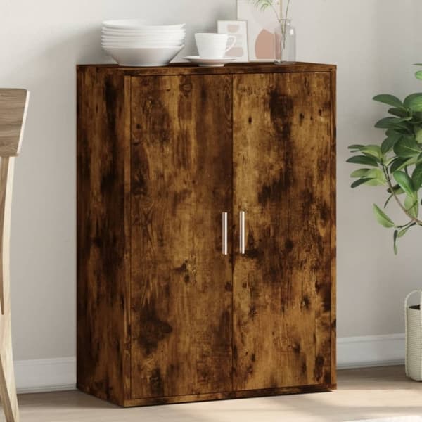 vidaXL skænk 60x31x84 cm konstrueret træ røget egetræsfarve