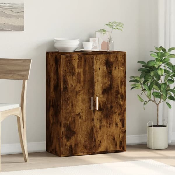vidaXL skænk 60x31x84 cm konstrueret træ røget egetræsfarve