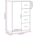 Miniatyrbillede 10 af 11: vidaXL skænk 60x31x84 cm konstrueret træ sort