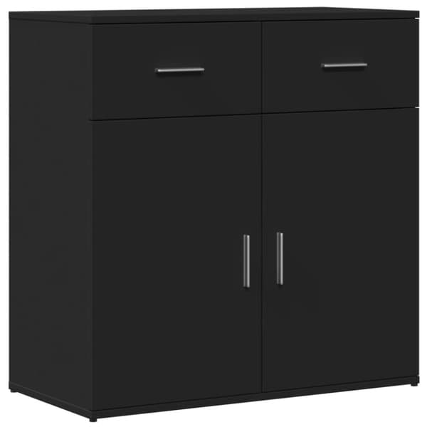 vidaXL skænke 2 stk. 79x38x80 cm konstrueret træ sort