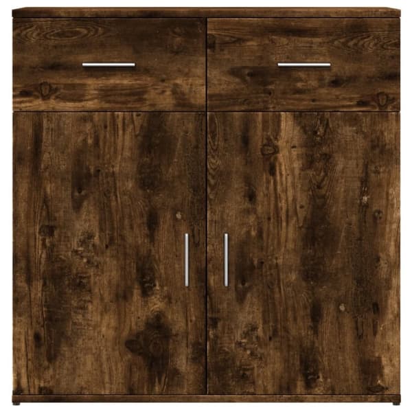 vidaXL Skjenk røkt eik 79x38x80 cm konstruert tre