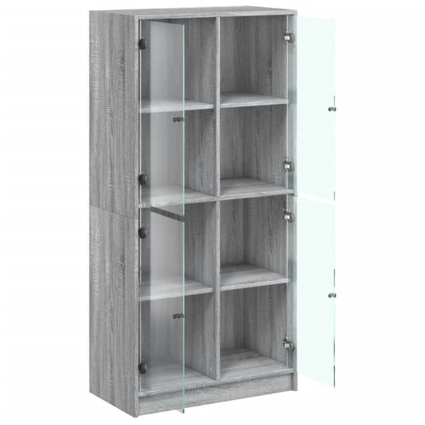 vidaXL skab med låger 68x37x142 cm konstrueret træ grå sonoma-eg