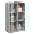 Miniatyrbilde 3 av 11: vidaXL Highboard med dører grå sonoma 68x37x109 cm konstruert tre