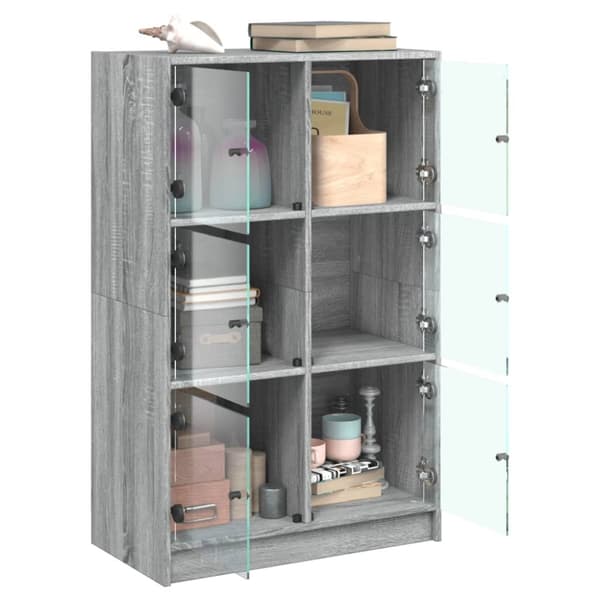 vidaXL Highboard med dører grå sonoma 68x37x109 cm konstruert tre