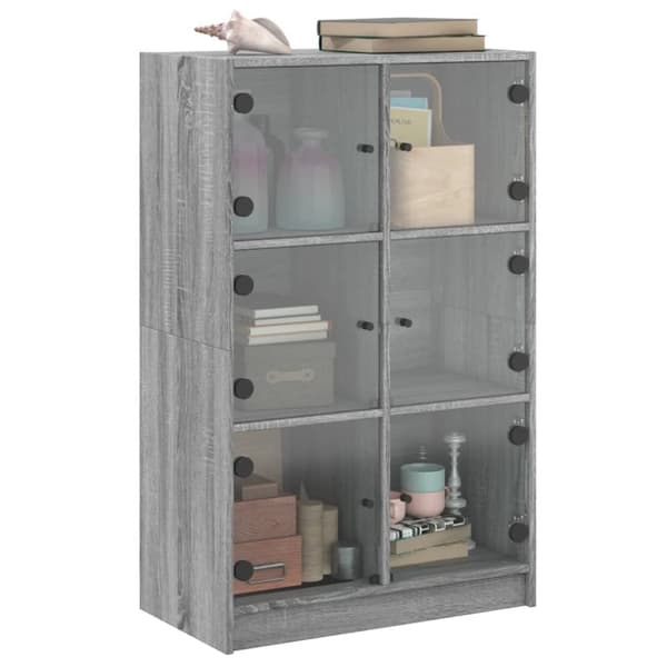 vidaXL Highboard med dører grå sonoma 68x37x109 cm konstruert tre