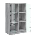 Miniatyrbilde 5 av 11: vidaXL Highboard med dører grå sonoma 68x37x109 cm konstruert tre