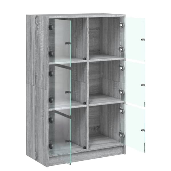 vidaXL Highboard med dører grå sonoma 68x37x109 cm konstruert tre
