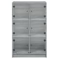 Miniatyrbilde 6 av 11: vidaXL Highboard med dører grå sonoma 68x37x109 cm konstruert tre