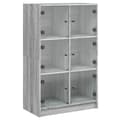 Miniatyrbilde 1 av 11: vidaXL Highboard med dører grå sonoma 68x37x109 cm konstruert tre