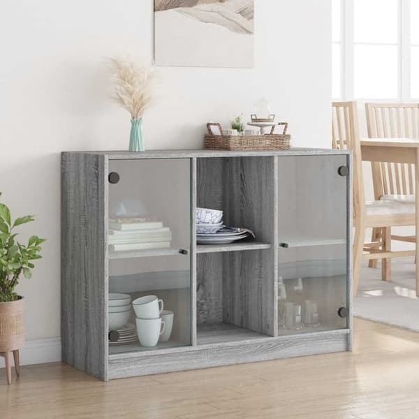 vidaXL Senkki harmaa Sonoma 102x37x75,5 cm tekninen puu