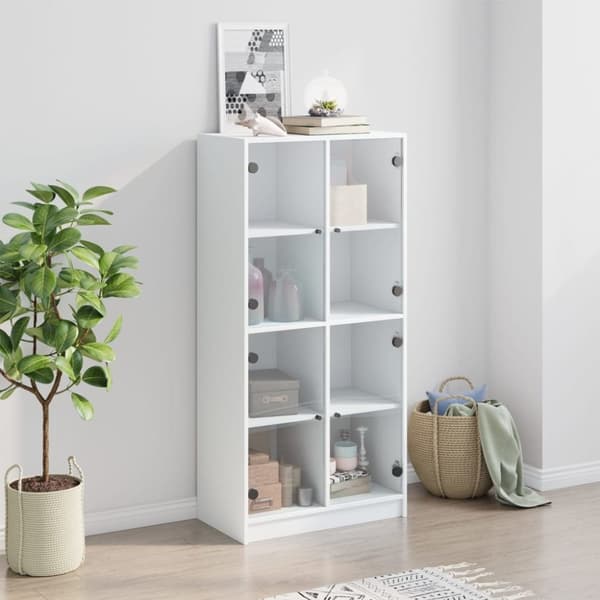 vidaXL Highboard med dører hvit 68x37x142 cm konstruert tre