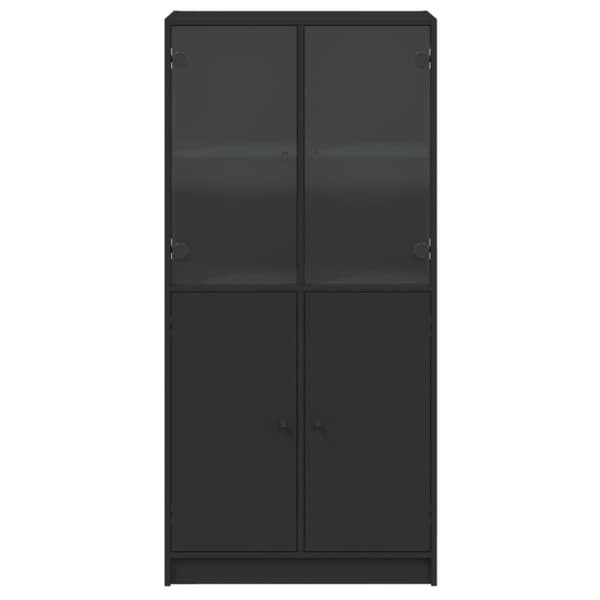 vidaXL Highboard med dører svart 68x37x142 cm konstruert tre