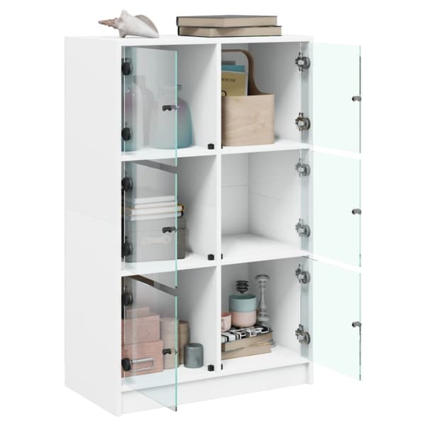 vidaXL Highboard med dører hvit 68x37x109 cm konstruert tre