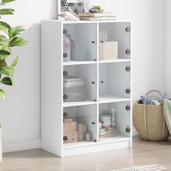 vidaXL Highboard med dører hvit 68x37x109 cm konstruert tre