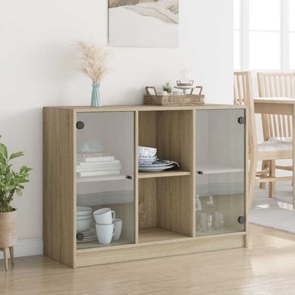 vidaXL Skjenk sonoma eik 102x37x75,5 cm konstruert tre