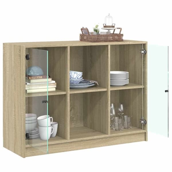 vidaXL Skjenk sonoma eik 102x37x75,5 cm konstruert tre
