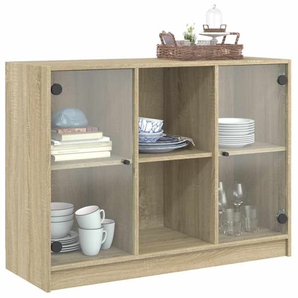 vidaXL Skjenk sonoma eik 102x37x75,5 cm konstruert tre