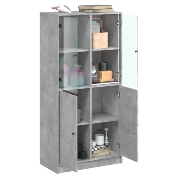 vidaXL skab med låger 68x37x142 cm konstrueret træ betongrå