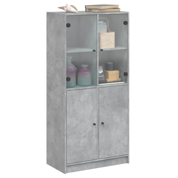 vidaXL skab med låger 68x37x142 cm konstrueret træ betongrå