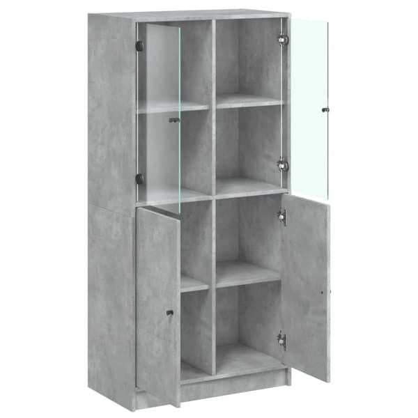 vidaXL skab med låger 68x37x142 cm konstrueret træ betongrå