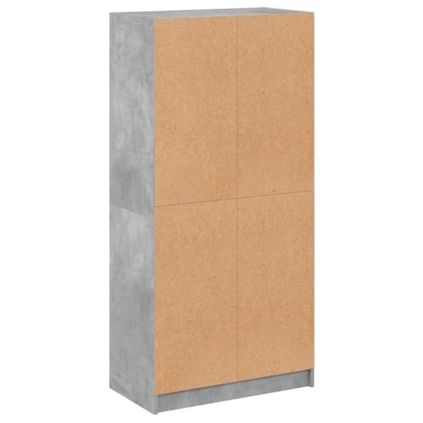vidaXL skab med låger 68x37x142 cm konstrueret træ betongrå