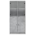 Miniatyrbilde 6 av 11: vidaXL Highboard med dører betonggrå 68x37x142 cm konstruert tre